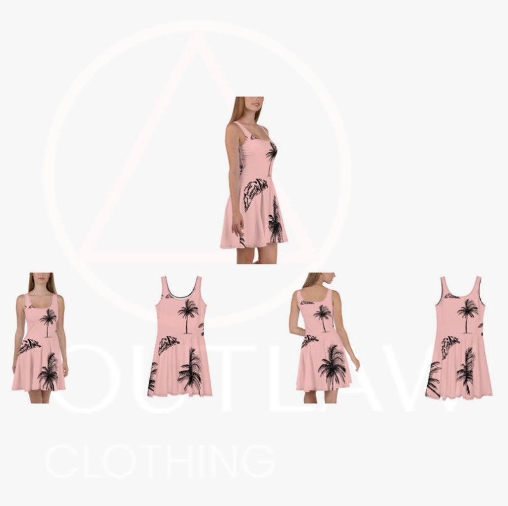 Outlaw Clothing Pink Palm Minidress
