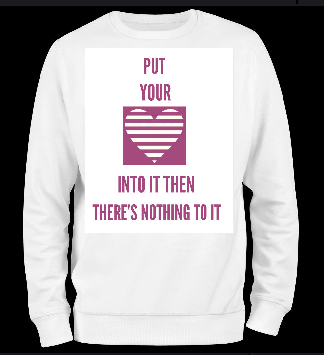 Elle For Love Put Your Heart Into It Crew Sweatshirt